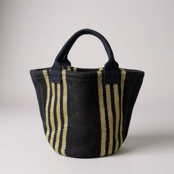 Urban Outfitters Yarn Woven Canvas Tote Bag Black Beach Vacation Resort Boho - Picture 15 of 15